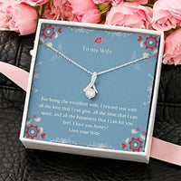 Thumbnail for Wife Necklace, Gift Necklace With Message Card Wife To Wife Blue The Inner Necklace, Gift To My Wife Necklace