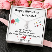 Thumbnail for Daughter Necklace, Mom Necklace, Happy Birthday Sunshine Alluring Beauty Necklace Gift