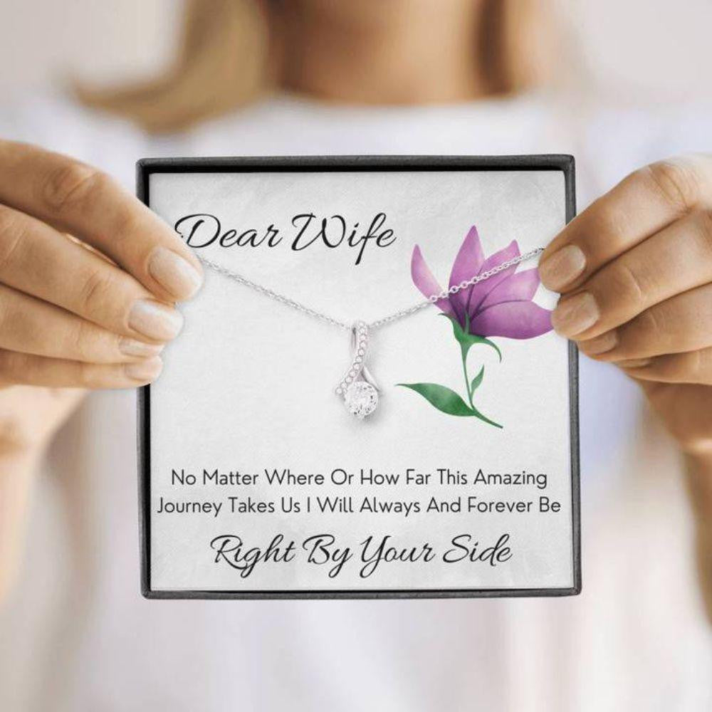 Wife Necklace, Dear Wife By Your Side Alluring Beauty Necklace Gift