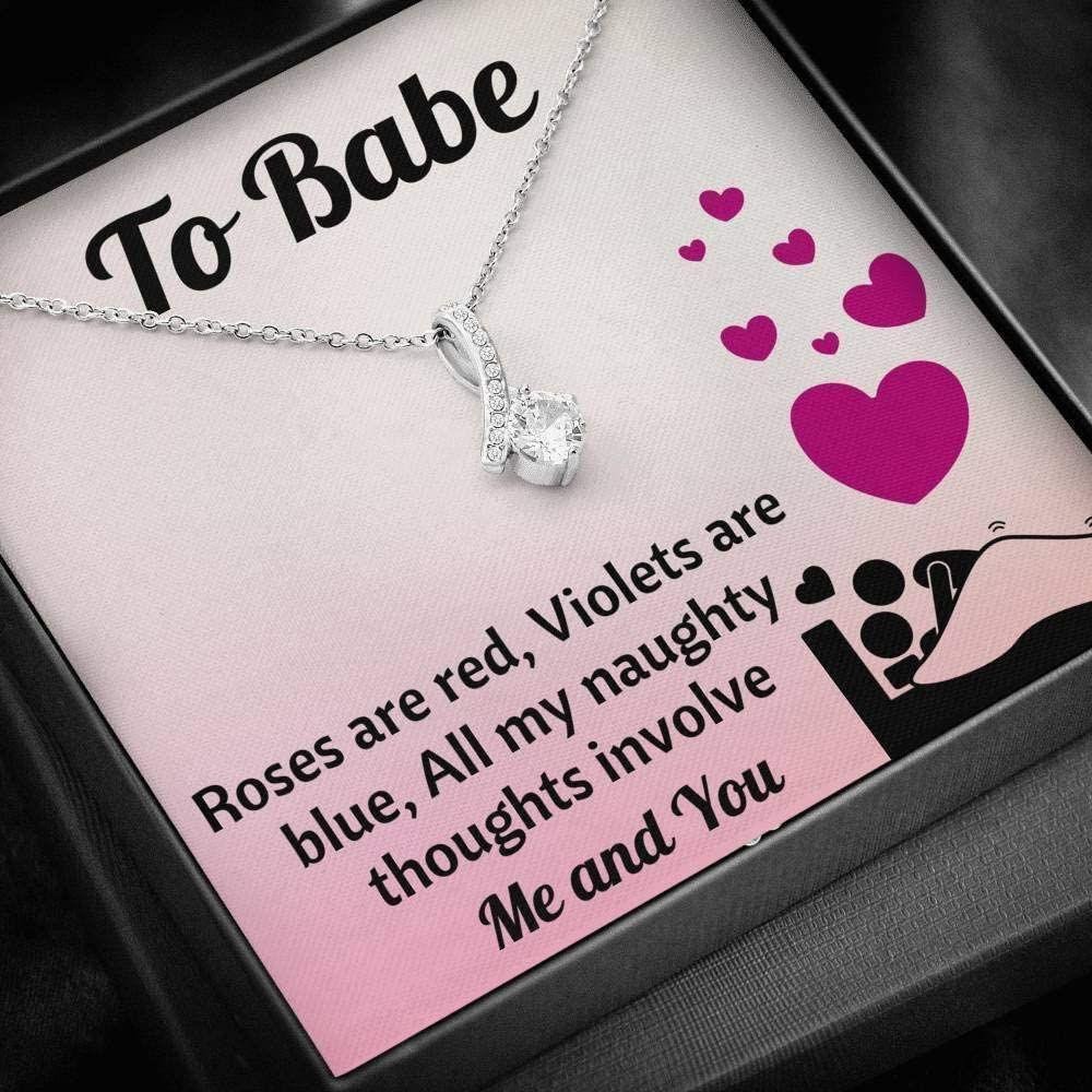 Girlfriend Necklace, Future Wife Necklace, To Babe Naughty Thoughts Necklace Gift For Wife, Girlfriend, Sweetie