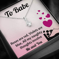 Thumbnail for Girlfriend Necklace, Future Wife Necklace, To Babe Naughty Thoughts Necklace Gift For Wife, Girlfriend, Sweetie