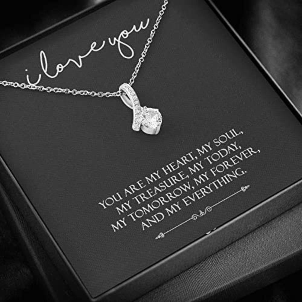 Girlfriend Necklace, Future Wife Necklace, To My Future Wife Necklace Gifts For Wife Girlfriend To My Soulmate You Are My Heart, My Soul