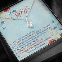 Thumbnail for Wife Necklace, To My Wife Necklace Gift For Wife From Husband I Wish I Could Turn Back The Clock Necklace