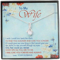 Thumbnail for Wife Necklace, To My Wife Necklace Gift For Wife From Husband I Wish I Could Turn Back The Clock Necklace