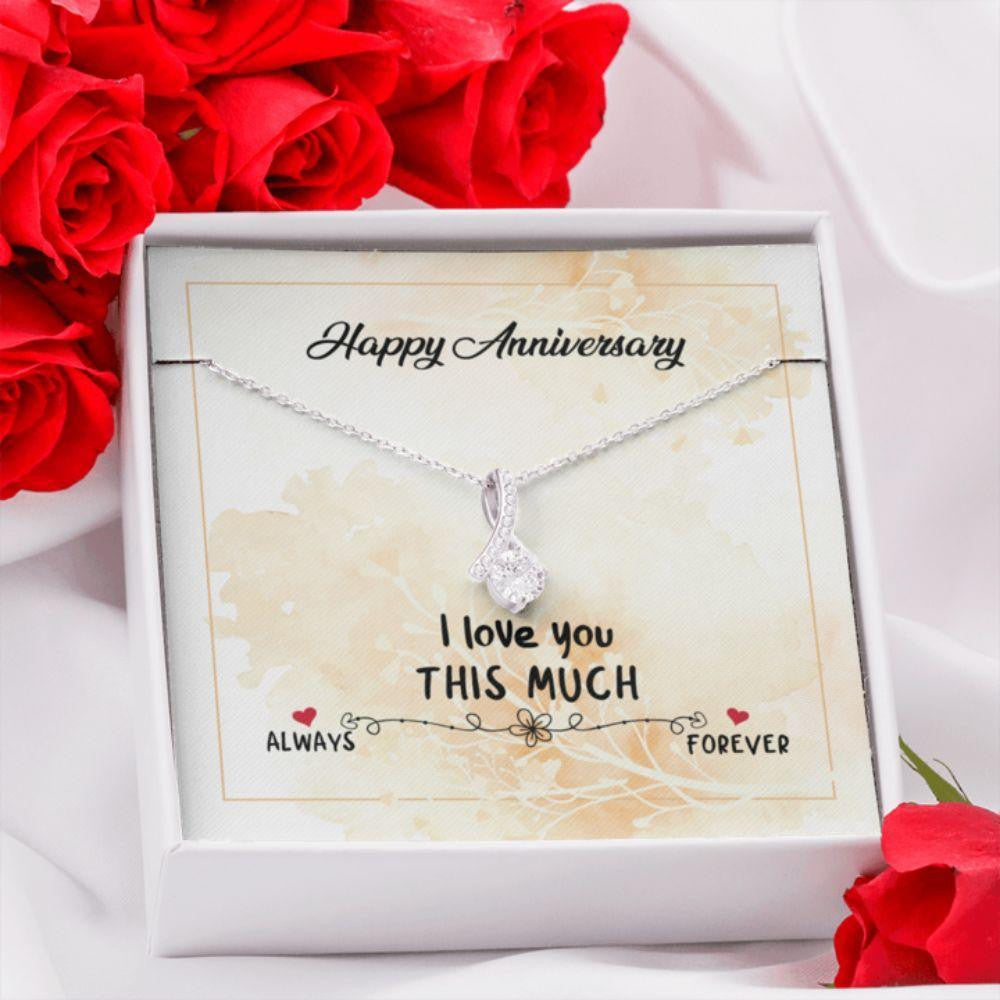 Wife Necklace, Happy Anniversary This Much Alluring Beauty Necklace Gift