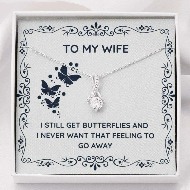 Wife Necklace, To My Wife �Butterflies� Necklace Gift For Wife From Husband
