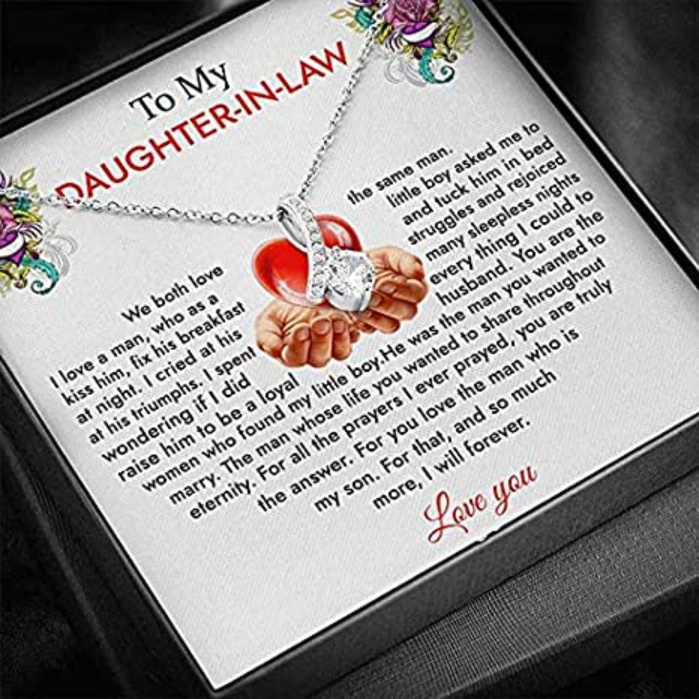 Daughter-In-Law Necklace, To My Daughter-In-Law Necklace Gift For Daughter Love Always