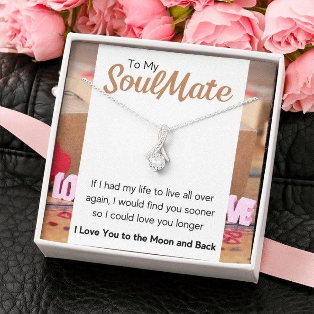 Girlfriend Necklace, Future Wife Necklace, Wife Necklace, To My Soulmate Love You Longer Necklace Gift