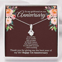 Thumbnail for Girlfriend Necklace, 1 Year Anniversary Necklace Gift For Girlfriend, First Year Anniversary, One Year Dating