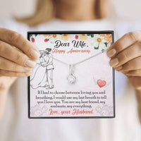 Thumbnail for Wife Necklace, Dear Wife Breathing Alluring Beauty Necklace Anniversary Gift