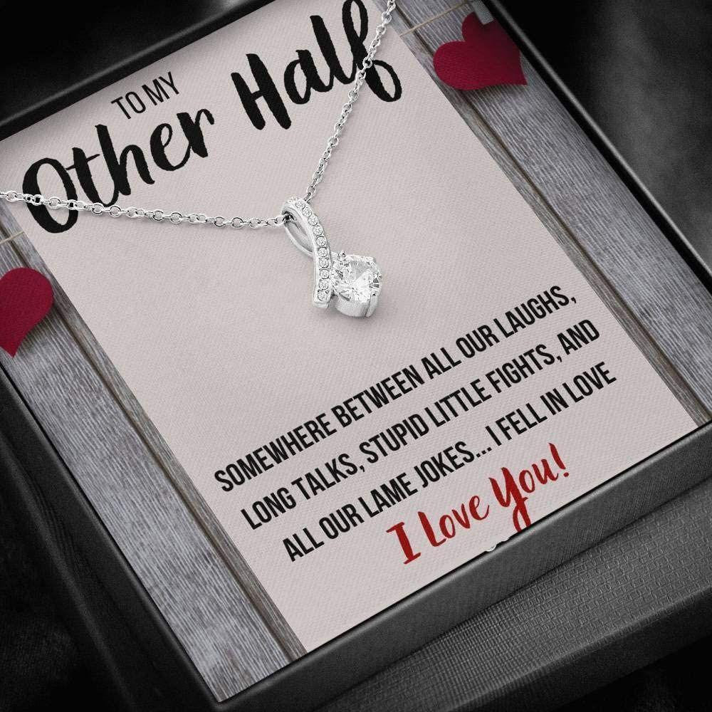 Girlfriend Necklace, Future Wife Necklace, To My Other Half I Fell In Love Necklace Gift For Wife or Fiance