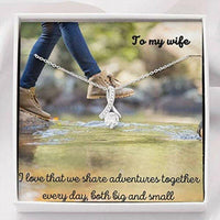 Thumbnail for Wife Necklace, Gift Necklace With Message Card Wife Adventure The Inner Beauty Necklace, Gift To My Wife Necklace