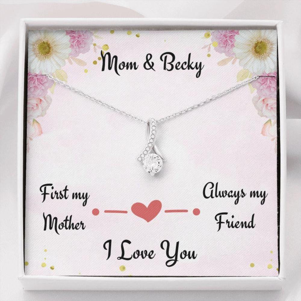 Mom Necklace, First My Mom Always My Friend, Personalized Gift For Mom, Birthday Christmas Gift For Mom