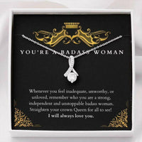 Thumbnail for Girlfriend Necklace, Wife Necklace, You�re A Badass Woman Necklace � Gift For Soulmate Girlfriend Wife