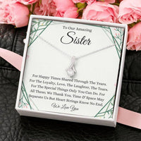 Thumbnail for Sister Necklace, Petit Ribbon Necklace Gift To Our Sister Birthday Gift To Sister From Siblings Gift Necklace