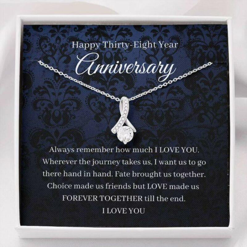 Wife Necklace, 38th Wedding Anniversary Necklace Gift For Wife Luck Anniversary Thirty Eightieth 38 Year