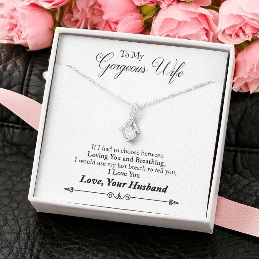 Wife Necklace, To My Gorgeous Wife Necklace � Gift For Wife From Husband