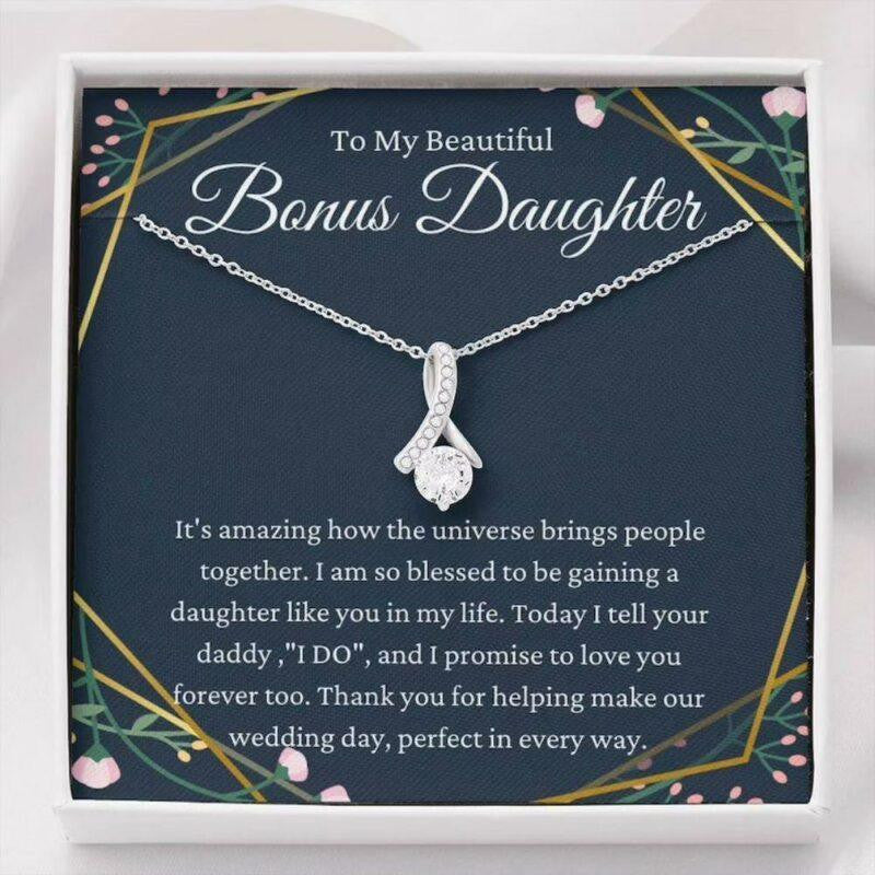 Stepdaughter Necklace, Daughter Of The Groom Gift Necklace, Stepdaughter Wedding Gift From Bride