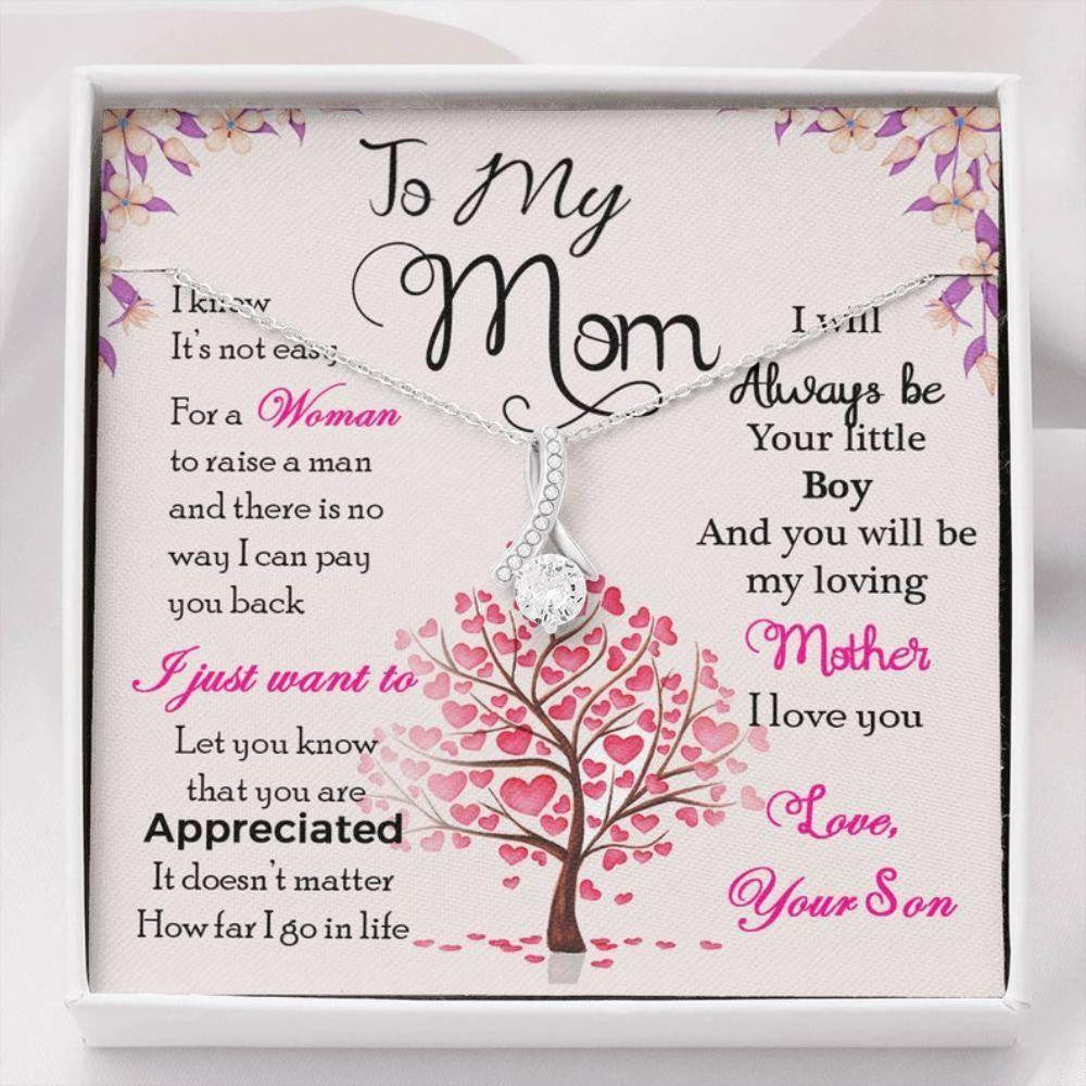 Mom Necklace, Mom Gift From Son � Mother�s Day Gift Necklace With Card � Pretty Necklace � Sweet Mom Gifts