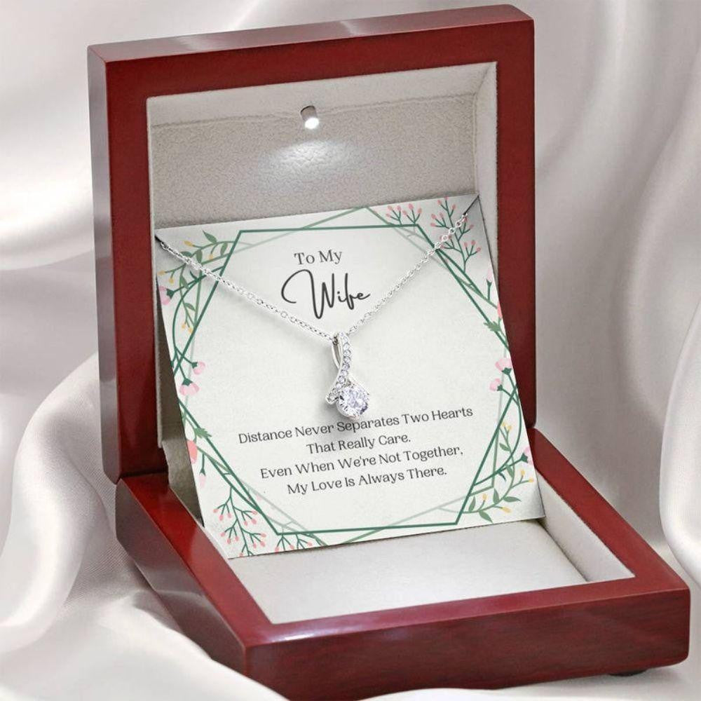 Wife Necklace, To My Wife Necklace, Distance Never Separates, Birthday Anniversary Gift For Wife