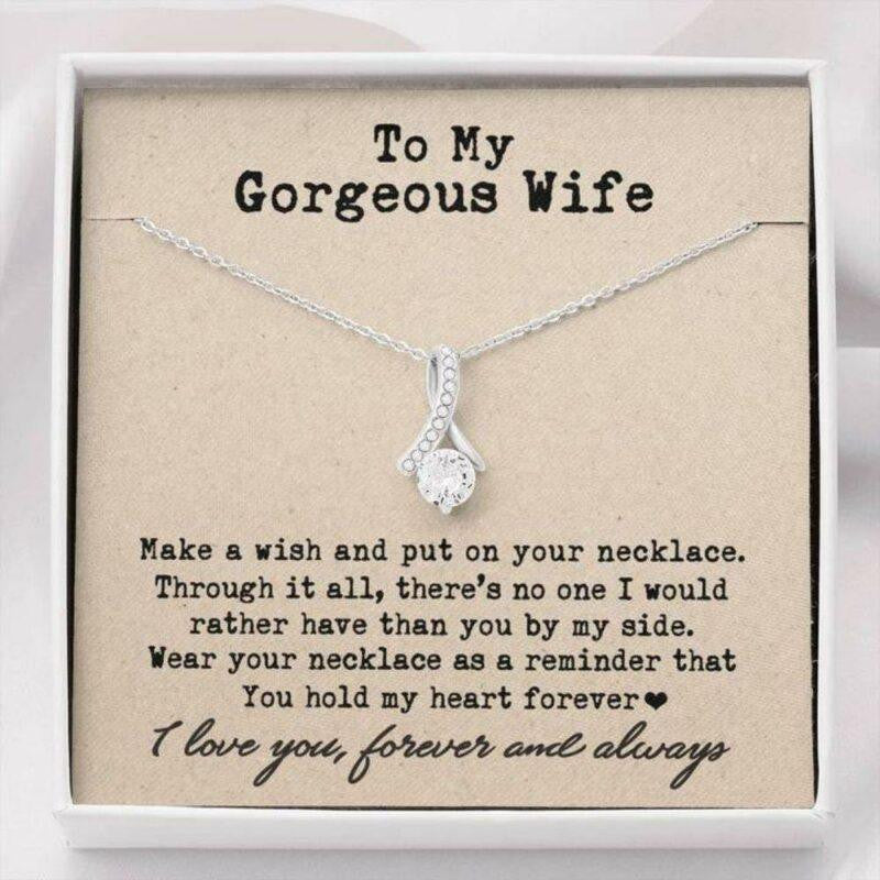 Wife Necklace, To My Gorgeous Wife Necklace � You Hold My Heart Forever Alluring Necklace