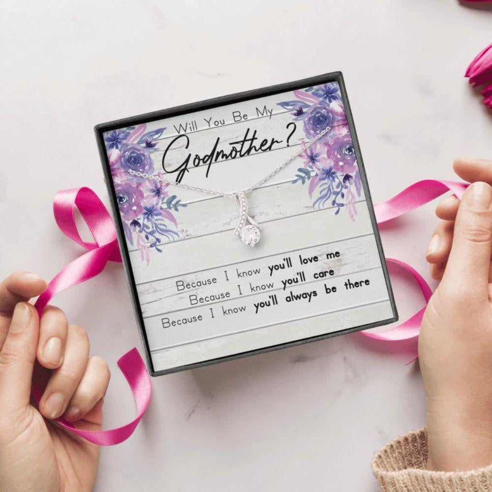 Godmother Necklace Proposal Box, Will You Be My Godmother, Fairy Godmother Necklace