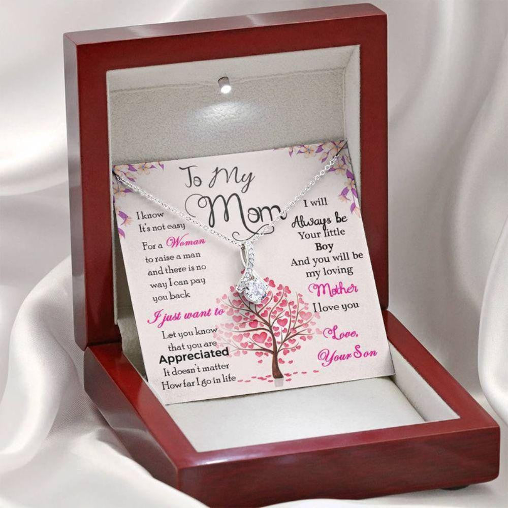 Mom Necklace, Mom Gift From Son � Mother�s Day Gift Necklace With Card � Pretty Necklace � Sweet Mom Gifts