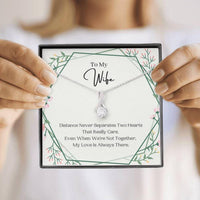 Thumbnail for Wife Necklace, To My Wife Necklace, Distance Never Separates, Birthday Anniversary Gift For Wife