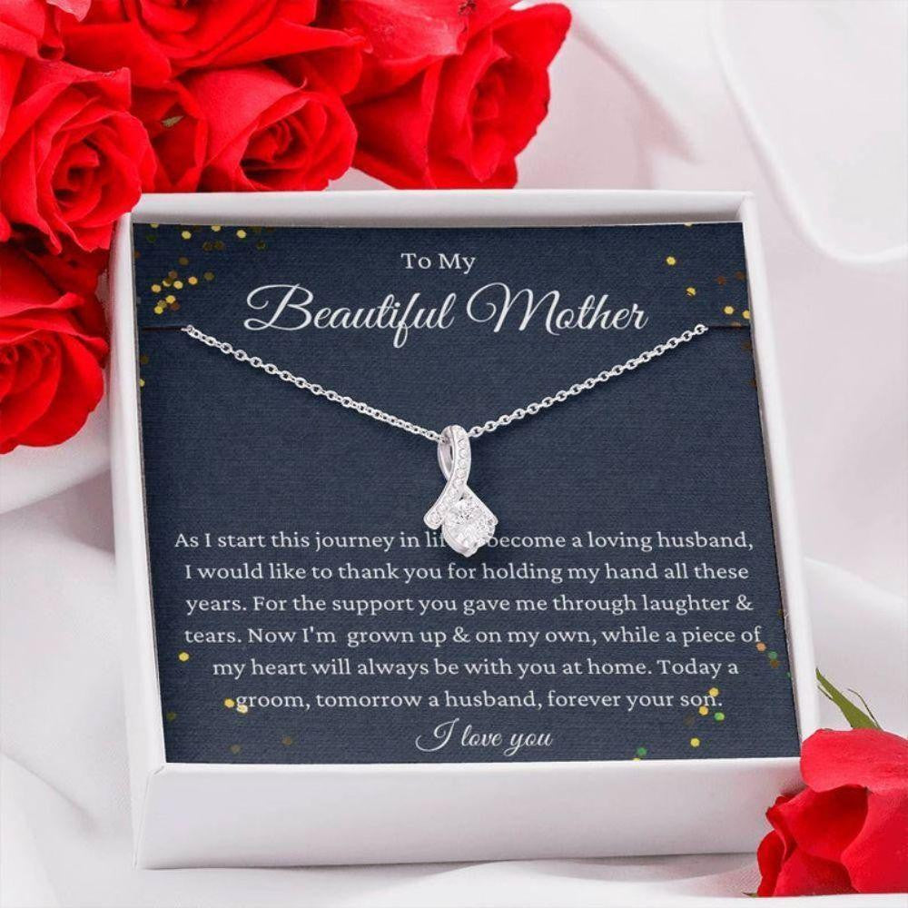 Mom Necklace, Son To Mother On Wedding Day Necklace, Mother Of The Groom Gift From Groom