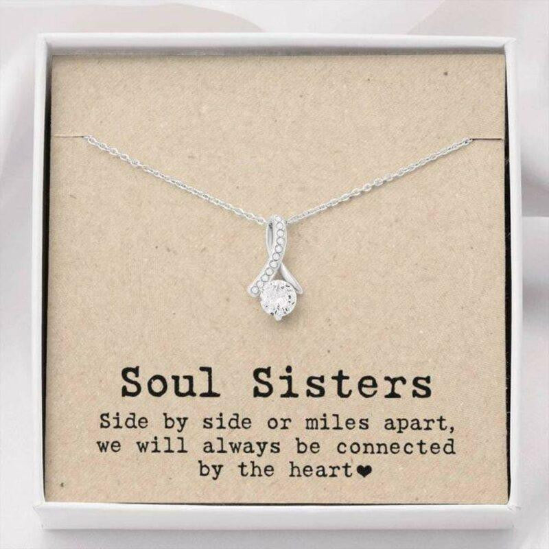Sister Necklace, Soul Sisters Gift Necklace � We Will Always Be Connected By The Heart