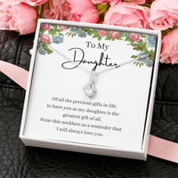 Thumbnail for Daughter Necklace, Necklace Gift For Daughter, My Greatest Gift Of All, Petit Ribbon Necklace