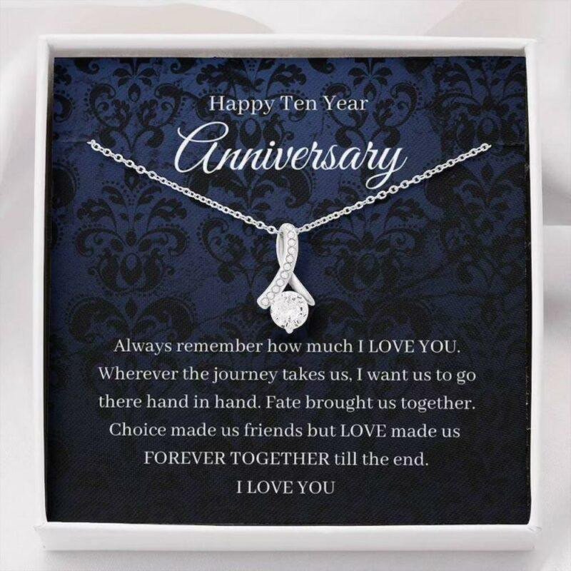 Wife Necklace, 10th Wedding Anniversary Necklace Gift For Wife Tenth 10 Year Anniversary Necklace For Her