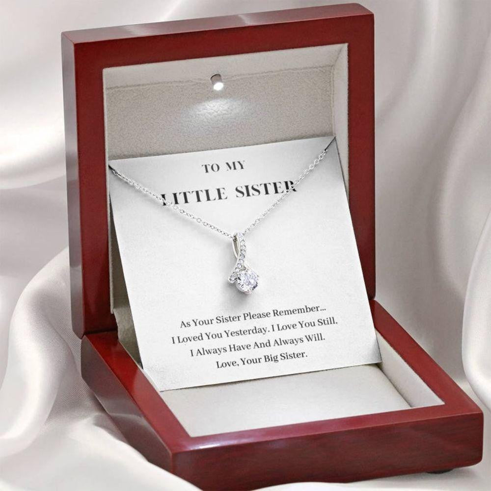 Sister Necklace, To My Little Sister Necklace, Always Will Love You, Birthday Gift For Sister