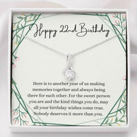 Thumbnail for Daughter Necklace, Happy 22nd Birthday Necklace, Gift For 22nd Birthday, 22 Years Old Birthday Woman