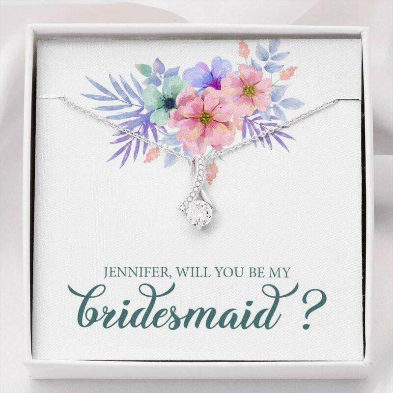 Personalized Bridesmaid Proposal Gift Necklace, Will You Be My Bridesmaid Wedding Gift, Custom Name Necklace