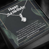 Thumbnail for Daughter Necklace, Happy 21st Birthday Necklace � Gift For Best Friend, Soul Sister, BFF, Bestie, Daughter