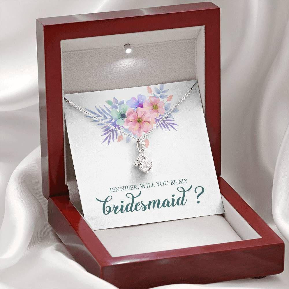 Personalized Bridesmaid Proposal Gift Necklace, Will You Be My Bridesmaid Wedding Gift, Custom Name Necklace