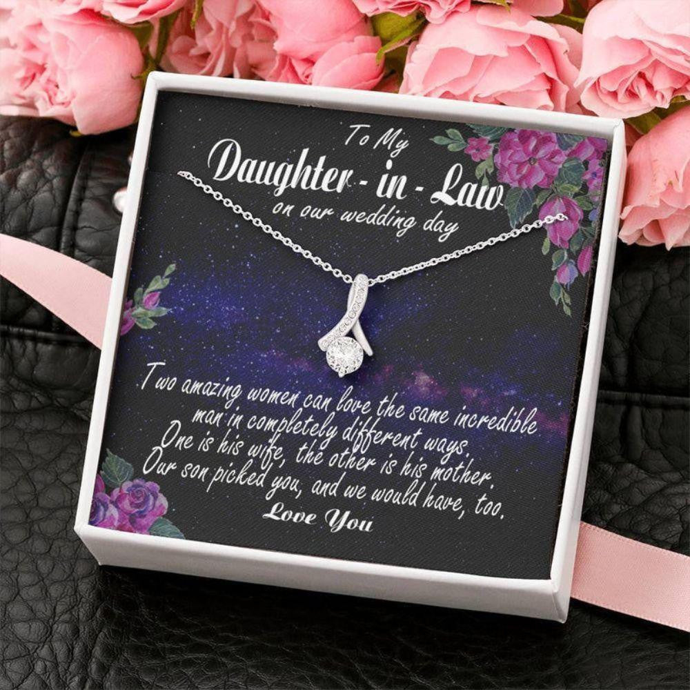 Daughter Necklace, Daughter In Law Necklace Gift From Mother In Law For Wedding Day