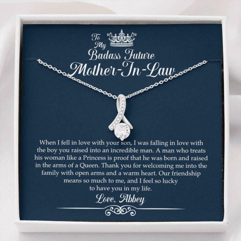 Personalized Necklace Badass Future Mother-In-Law Gift Custom Name Necklace