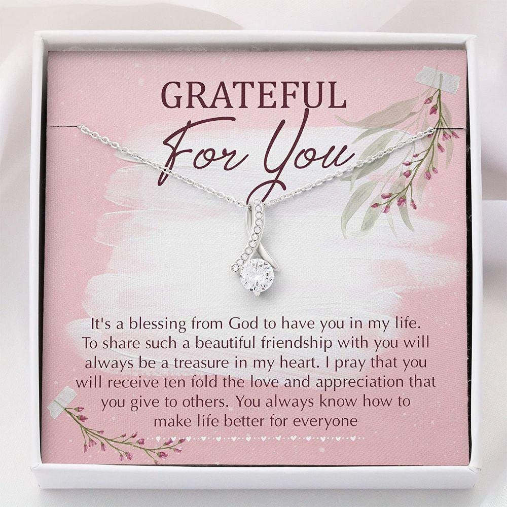 Best Friend Necklace, Grateful For You Necklace � Alluring Beauty  � Necklace With Gift Box