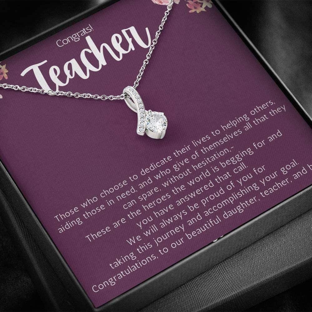 Teacher Necklace, Teacher Graduation Gift For Daughter From Mom, Necklace For Future Teacher