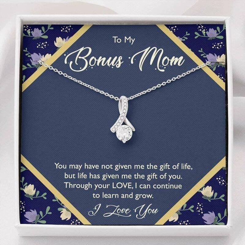 Mom Necklace, Stepmom Necklace, Gift For Stepmom Necklace, Bonus Mom Necklace Gift, Mother In Law Gift From Bride