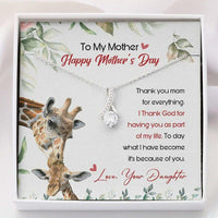 Thumbnail for Mom Necklace, Mothers Day Necklace � Thank You Mom Giraffe Gift From Daughter Gift