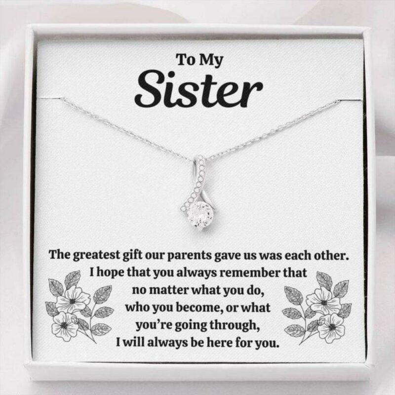 Sister Necklace, To My Sister Necklace �Our Parents� Alluring Beauty Necklace Gift
