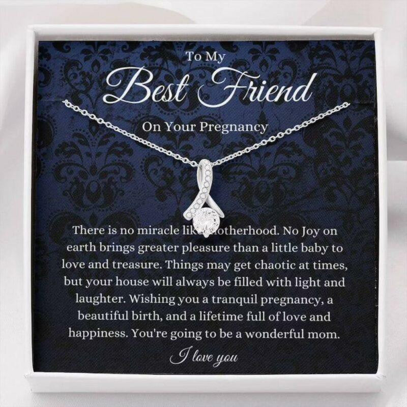 Friend Necklace, Best Friend Pregnancy Necklace, Gift For Mom To Be, Expecting Mom Gift