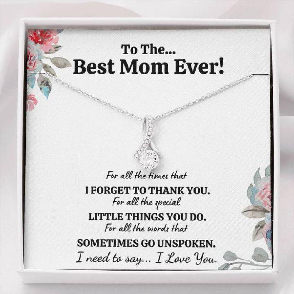 Mom Necklace, To The Best Mom Ever �For All� Alluring Beauty Necklace Gift