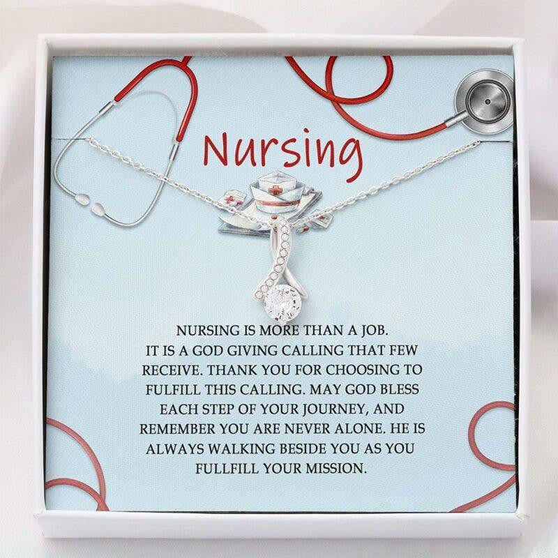 Nurse Necklace � Thank You Nurse Gift Message Card Necklace With Gift Box