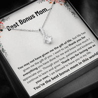 Thumbnail for Bonus Mom Necklace, Best Bonus Mom �Learn And Grow� Alluring Beauty Necklace Gift