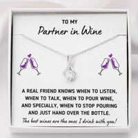 Thumbnail for Girlfriend Necklace, To My Partner In Wine �Hand Over The Bottle� Necklace Gift