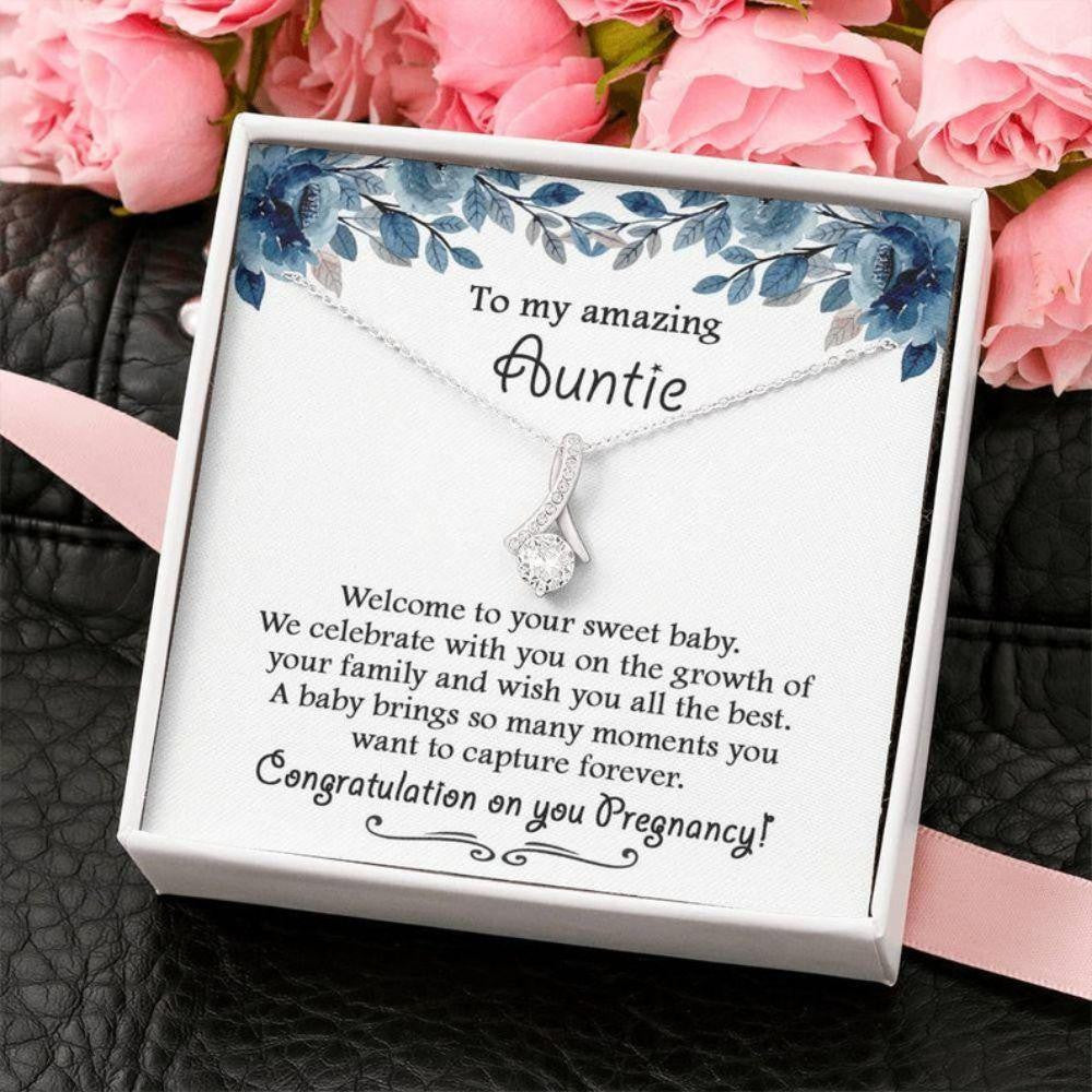 Aunt Necklace, To My Amazing Auntie Beauty Necklace, Gift For New Mom, Pregnant Aunt Gift